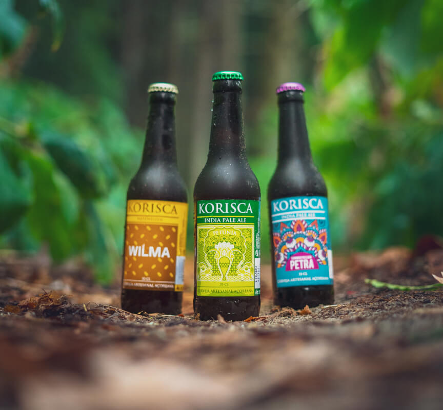 As cervejas Korisca na bonita natureza dos Açores