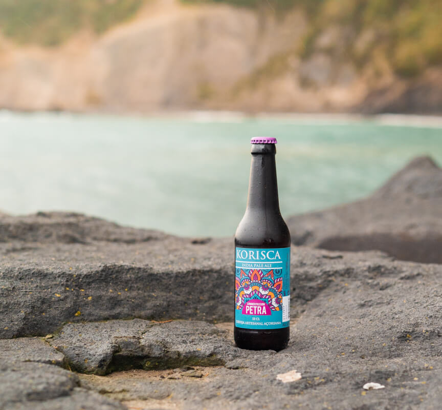 Our Petra beer in the Azores basalt
